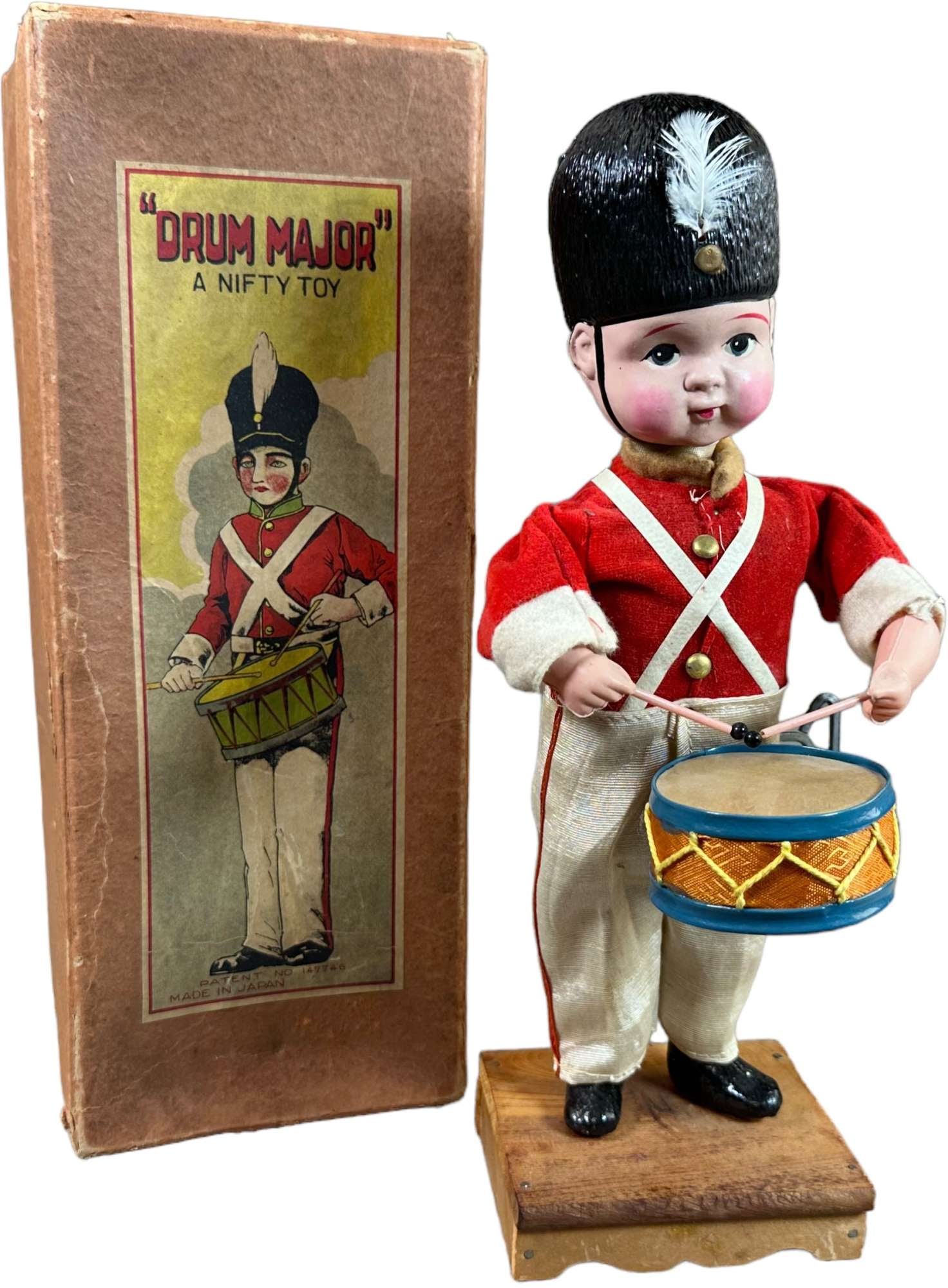 BOXED JAPANESE CELLULOID DRUM MAJOR (1 of 6)