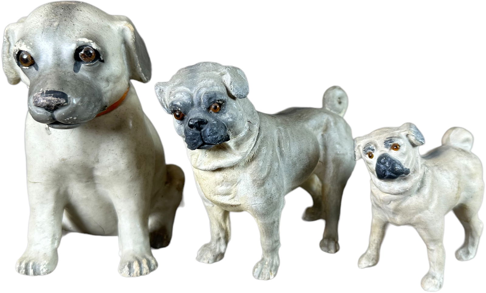 TWO PUGS & SITTING DOG CANDY CONTAINERS (1 of 4)