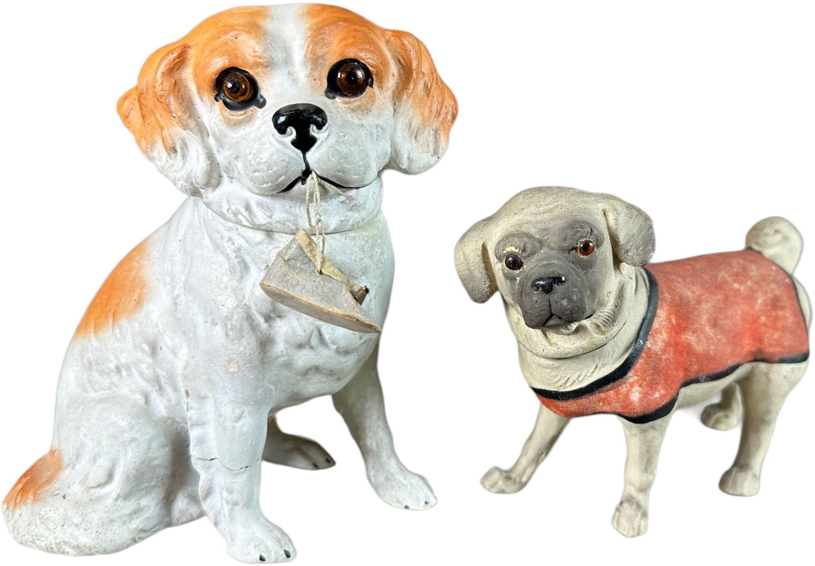 DOG W/ SHOE & PUG W/ BLANKET CANDY CONTAINERS (1 of 4)