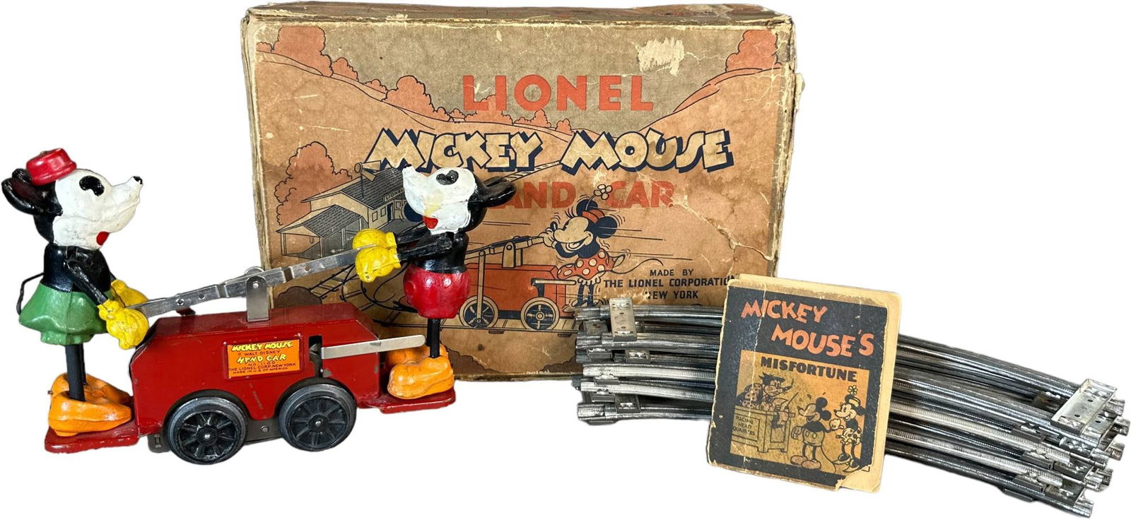 BOXED LIONEL MICKEY MOUSE HAND CAR (1 of 8)