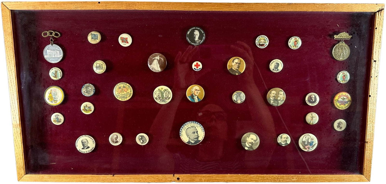 POLITICAL BUTTONS IN DISPLAY CASE (1 of 6)