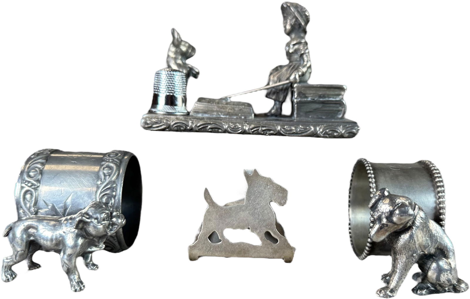 FOUR DOG -THEMED SILVER PLATED VICTORIAN ITEMS (1 of 9)