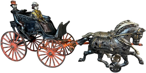 RARE HUBLEY HORSE DRAWN SPIDER PHAETON