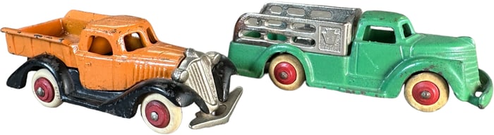 TWO SMALL HUBLEY WORK TRUCKS