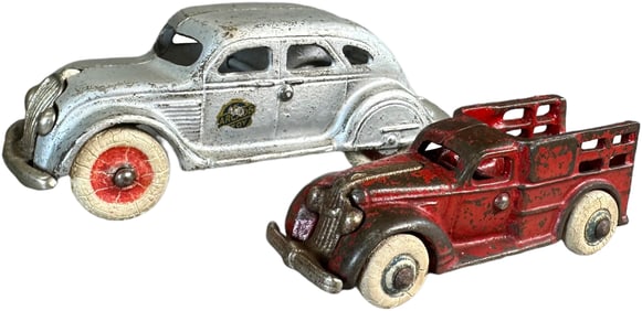 ARCADE DESOTO SEDAN W/ PONTIAC STAKE TRUCK