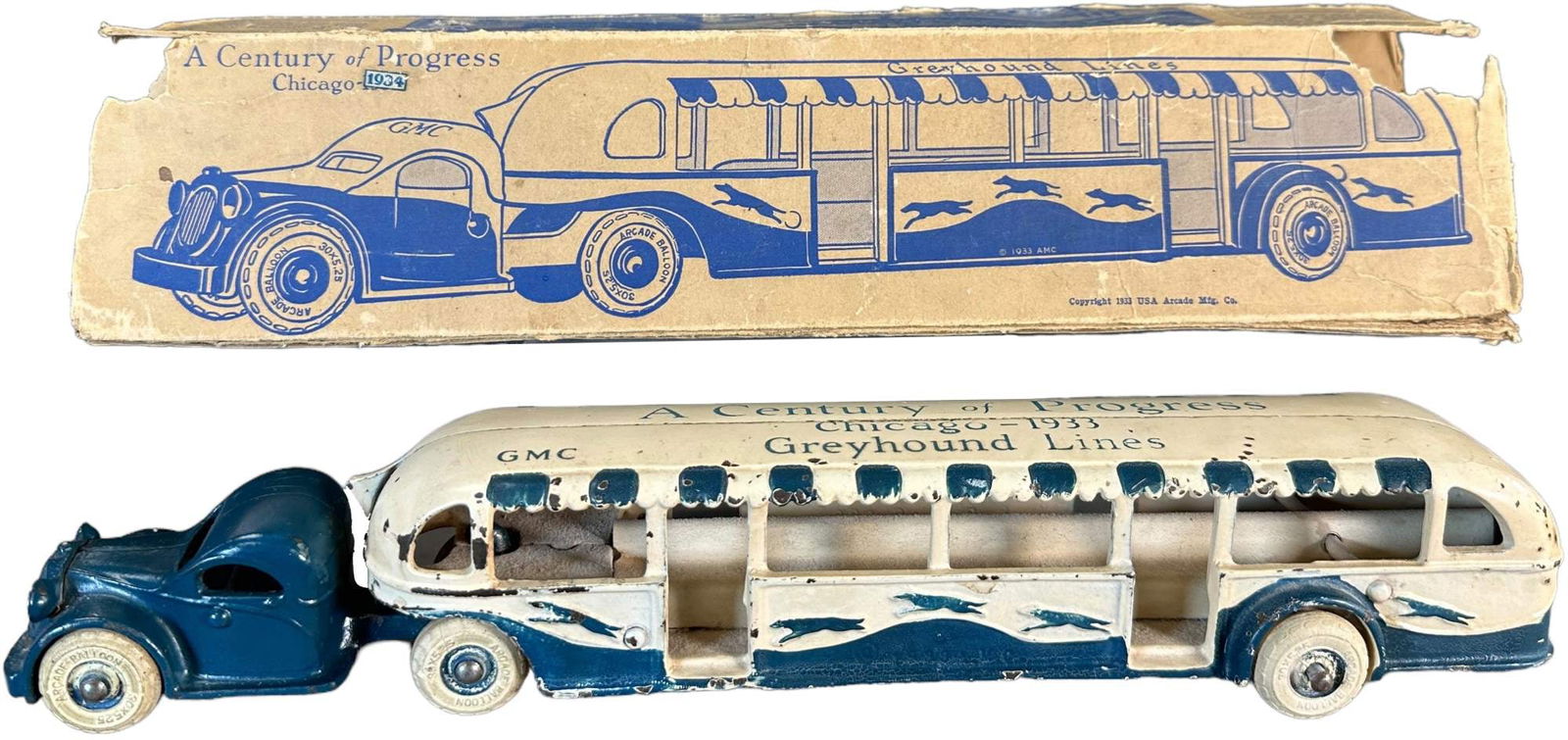 BOXED LARGE ARCADE CENTURY OF PROGRESS BUS (1 of 5)
