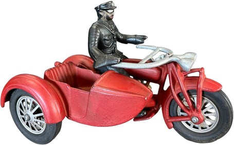 HUBLEY POLICE INDIAN MOTORCYCLE W/ SIDECAR