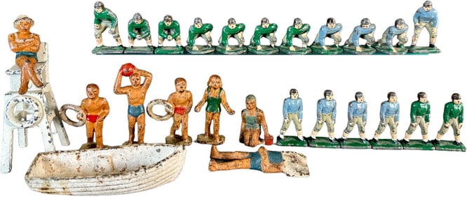 GREY IRON BEACH FIGURES & ERIE FOOTBALL FIGURES