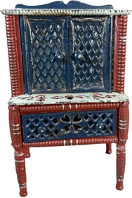 JE STEVENS PAINTED IRON HUTCH