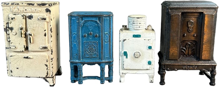 TWO ICE BOXES & TWO RADIO STILL BANKS