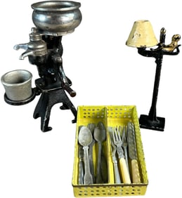 ARCADE CREAM SEPARATOR W/ KILGORE LAMP & CUTLERY