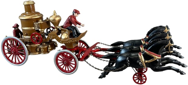 LARGE DAENT HORSE DRAWN FIRE PUMPER