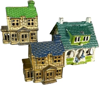 THREE NICELY PAINTED BUILDING STILL BANKS