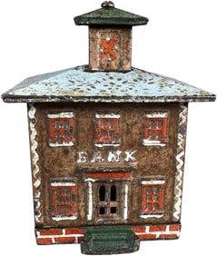 NICELY STENCILED LARGE CUPOLA STILL BANK