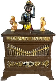 ORGAN MECHANICAL BANK - CAT & DOG