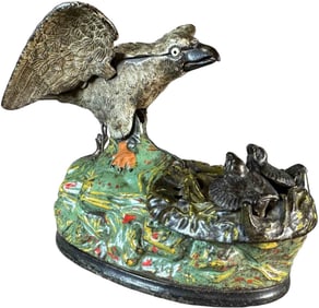 EAGLE AND EAGLETS MECHANICAL BANK