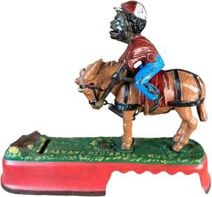 SPISE A MULE MECHANICAL BANK - JOCKEY