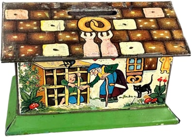 LARGE HANSEL & GRETEL PENNY TOY STILL BANK