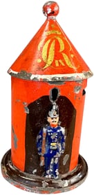 EARLY HAND-PAINTED SENTRY GUARD STILL BANK