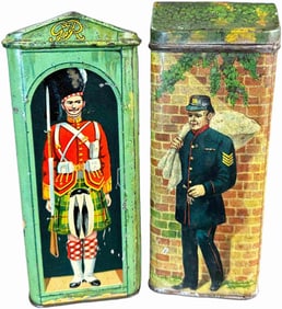 TWO ENGLISH TIN STILL BANK - SENTRY & POSTMAN