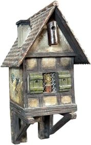 WOODEN PAINTED BIRDHOUSE STILL BANK