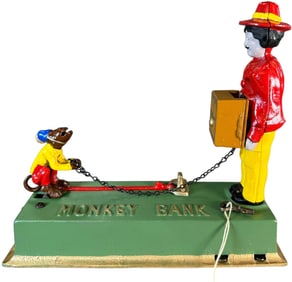 HUBLEY MONKEY MECHANICAL BANK