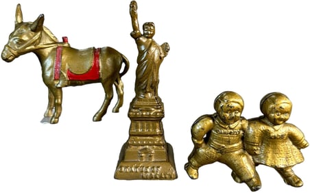 STATUE OF LIBERTY W/ DONKEY & CAMPBELL KIDS BANKS
