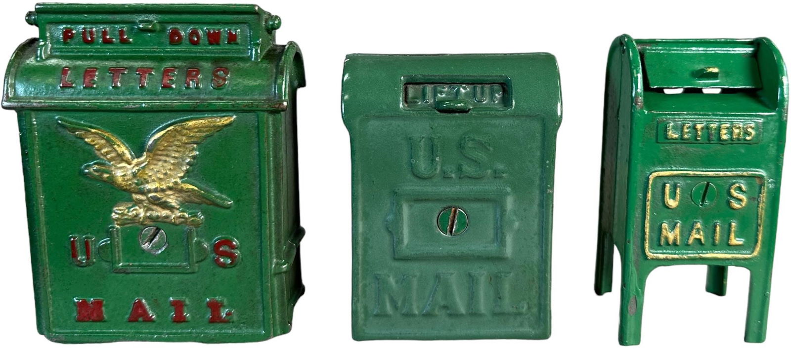 THREE US MAIL BOX STILL BANK VARIATIONS (1 of 5)