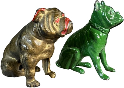 SEATED BULLDOG & BOXER STILL BANKS