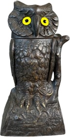 OWL TURNS HEAD MECHANICAL BANK