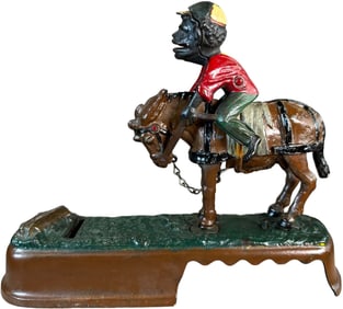 SPISE A MULE MECHANICAL BANK - JOCKEY