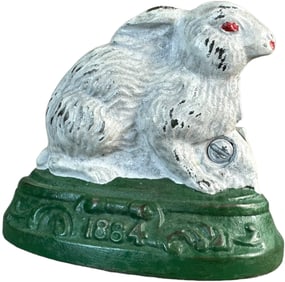 1884 RABBIT ON BASE STILL BANK