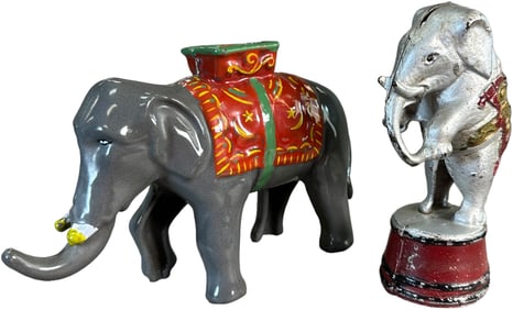 ELEPHANT ON TUB & TRUNK-UP STILL BANKS