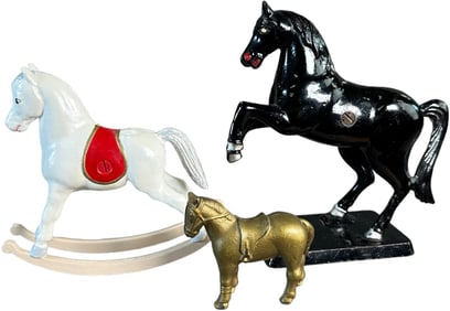 THREE HORSE THEMED STILL BANKS