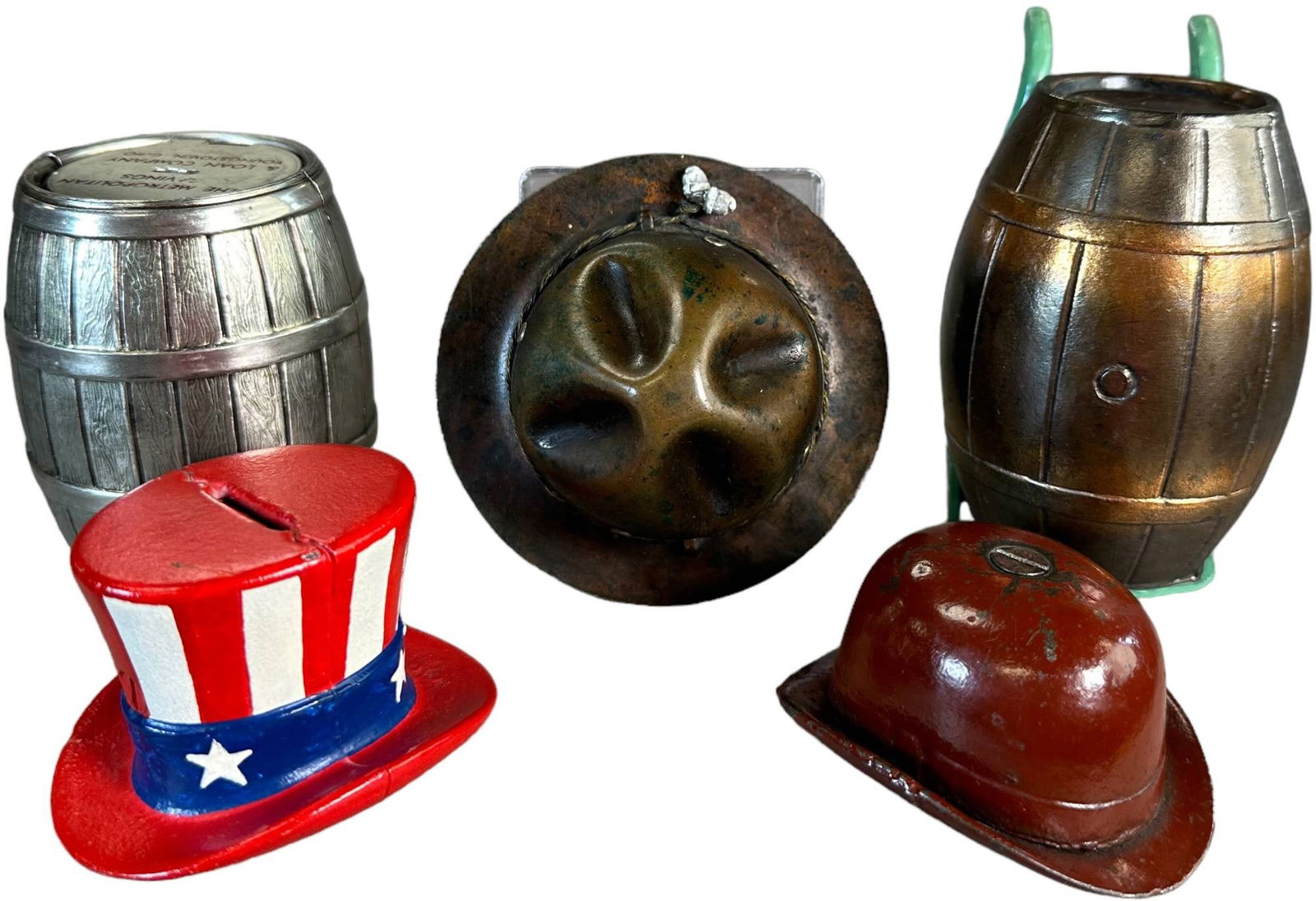 GROUPING OF BARREL AND HAT STILL BANKS (1 of 8)