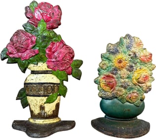 ROSE VASE & MIXED FLOWERS IN BOWL DOORSTOPS