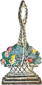 FRUIT & FLOWER BASKET W/ TWISTED HANDLE DOORSTOP