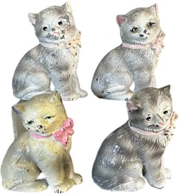 FOUR SMALL CAT MINIATURE FIGURES