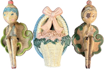 BATHING BEAUTY & FLORAL BASKET DOOR KNOCKERS
