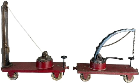 ARCADE CAST IRON TRAIN WRECKING CAR & PILE DRIVER