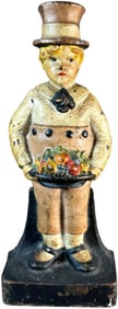 BOY WITH FRUIT BASKET DOORSTOP