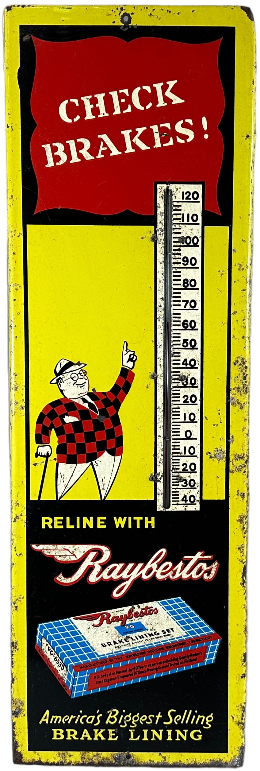 RAYBESTOS BRAKE LINING THERMOMETER SIGN (1 of 4)