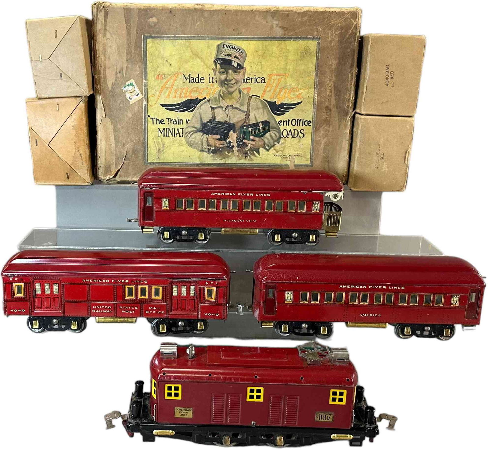 BOXED AMERICAN FLYER 4667 LOCOMOTIVE PASSENGER SET (1 of 11)