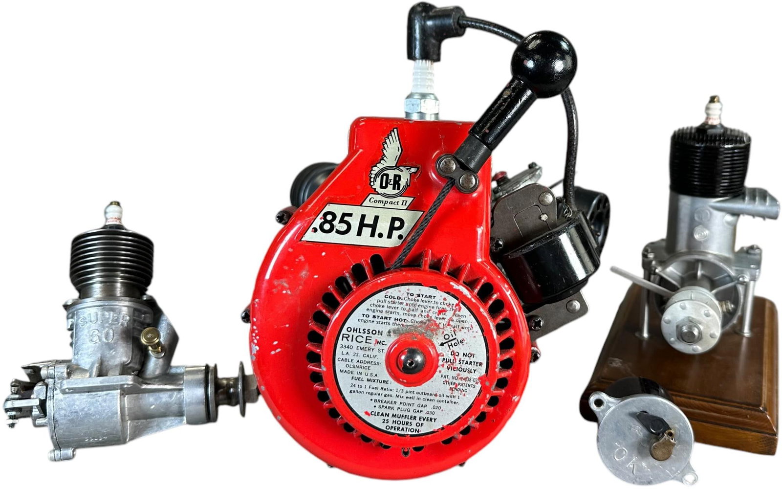 THREE SPARK IGNITION GAS-POWERED MODEL ENGINES (1 of 3)