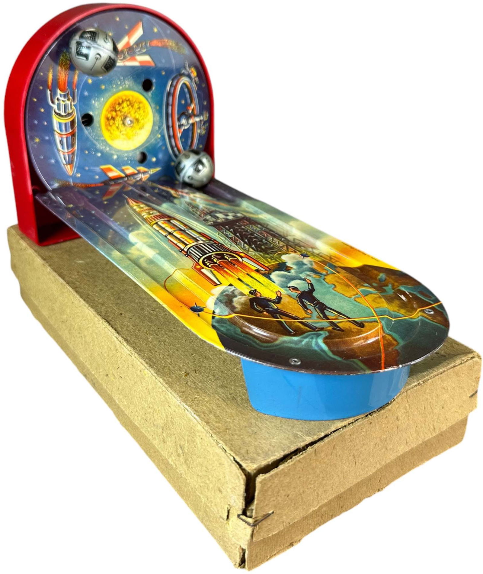 BOXED GERMAN ROCKET SHIP LAUNCH TOY (1 of 7)