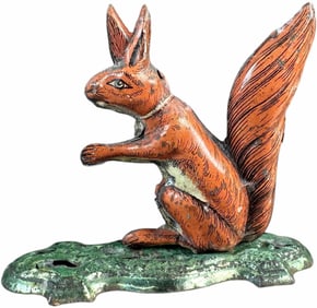 MEIER RED SQUIRREL ON BASE PENNY TOY