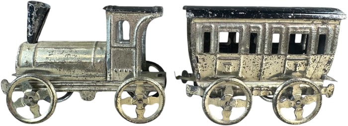MEIER LOCOMOTIVE AND COACH PENNY TOY