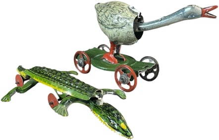 CROCODILE AND NODDING GOOSE PENNY TOYS