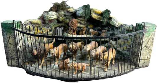 ELASTOLIN LION OPEN CAGE ZOO ENCLOSURE