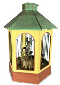 ELASTOLIN ZOO ENCLOSURE WITH FIVE MONKEYS